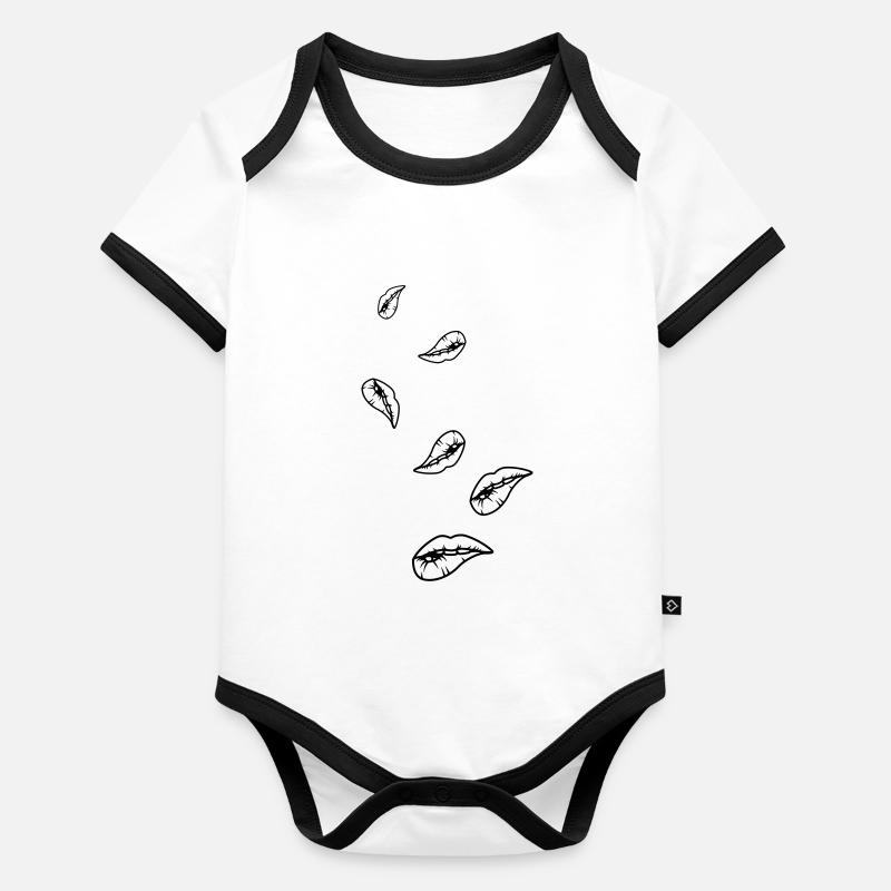 Lèvres Body Bébé bio contrasté manches courtes