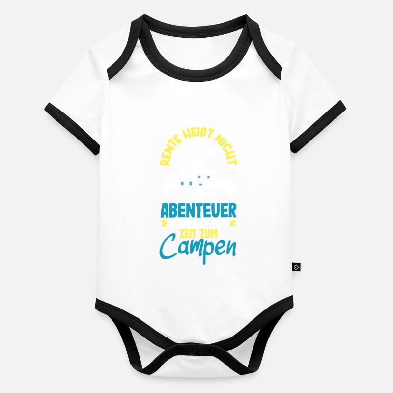 Rente heißt Zeit zum Campen Baby Bio-Kurzarm-Kontrastbody