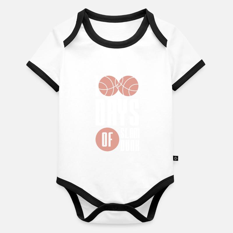 Basketball Slam Dunk Body Bébé bio contrasté manches courtes