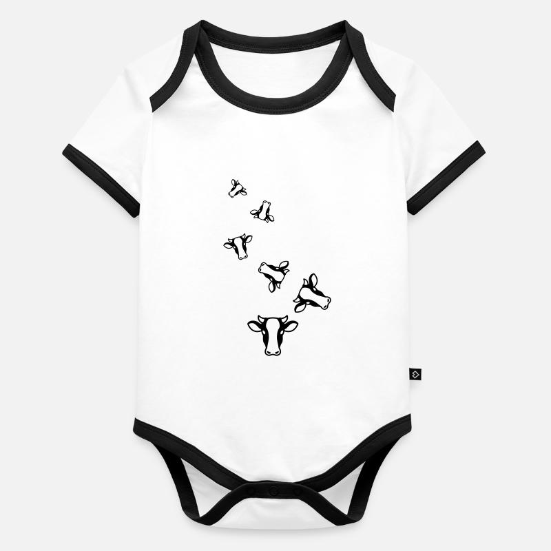 Tête de vache Body Bébé bio contrasté manches courtes