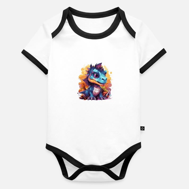 Dragon Kid Body Bébé bio contrasté manches courtes