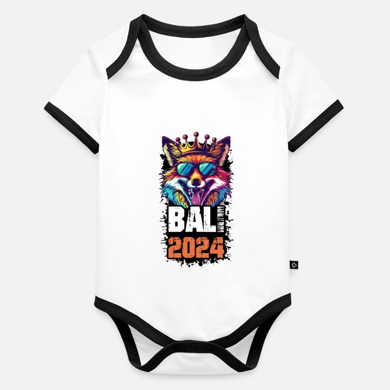 Bali 2024 Urlaub Fuchs Baby Bio-Kurzarm-Kontrastbody