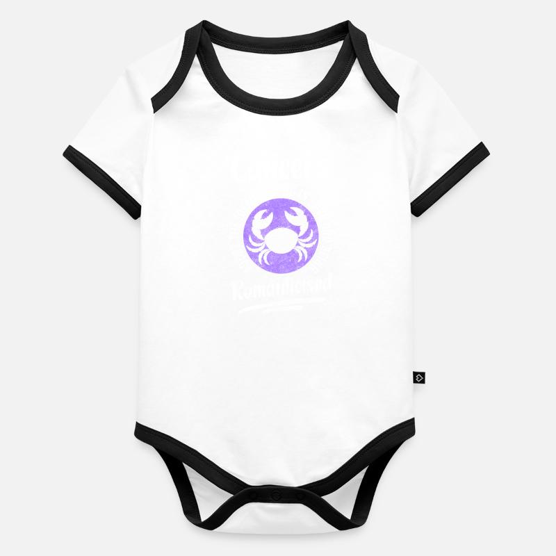 Krebs Astrologie Element Wasser Baby Bio-Kurzarm-Kontrastbody