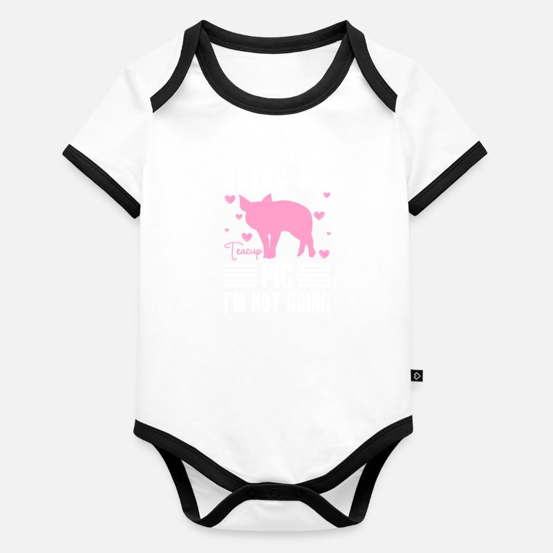 Teacup Cochon Animal Lover Body Bébé bio contrasté manches courtes