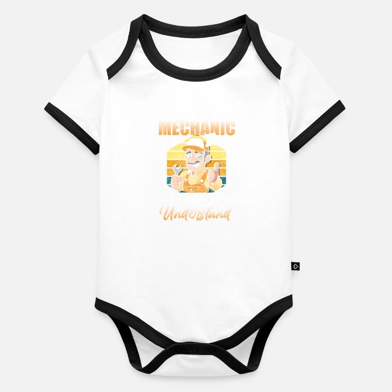 Auto Werkstatt Bastler Baby Bio-Kurzarm-Kontrastbody