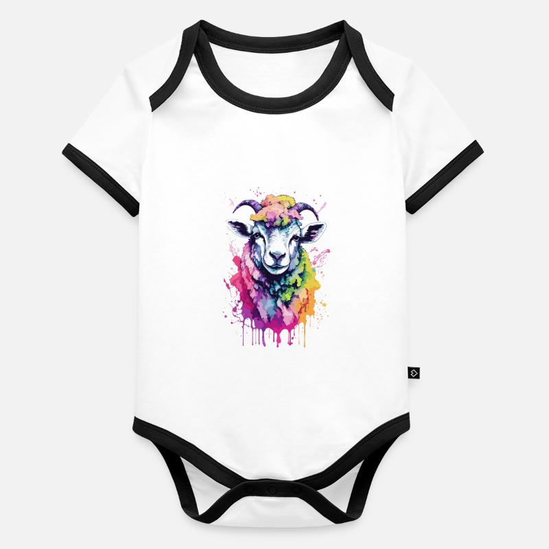 Devient cool mignon dans un design coloré et cool Body Bébé bio contrasté manches courtes