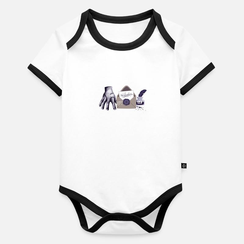 Zombie hand with letter Organic Baby Contrasting Bodysuit