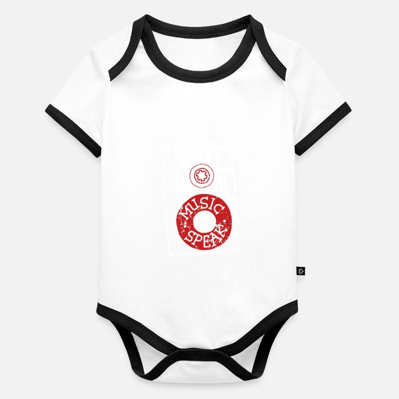 Where Words fail, Music Speak Baby Bio-Kurzarm-Kontrastbody