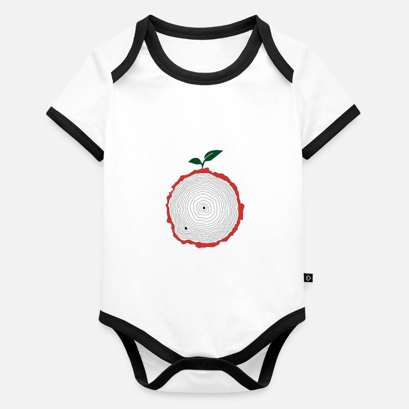 Pommier Body Bébé bio contrasté manches courtes