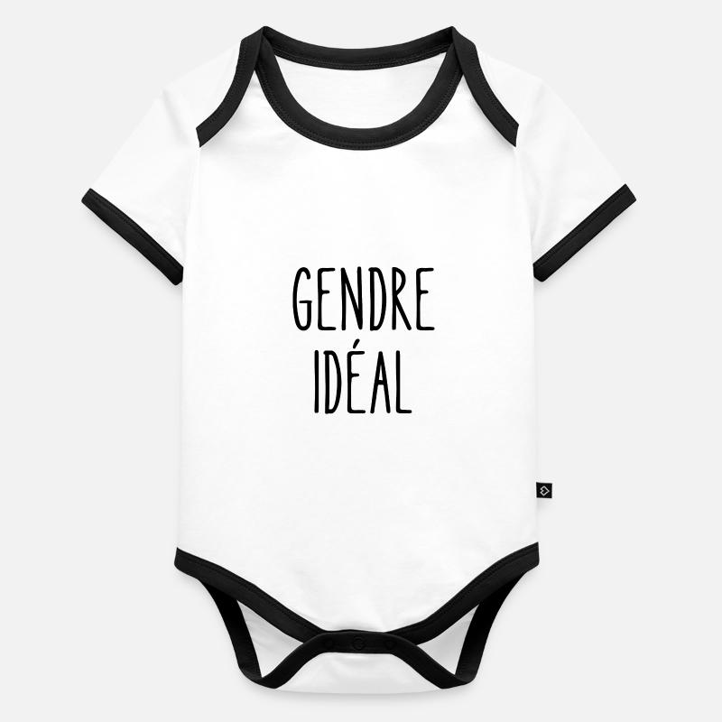 gendre idéal Body Bébé bio contrasté manches courtes