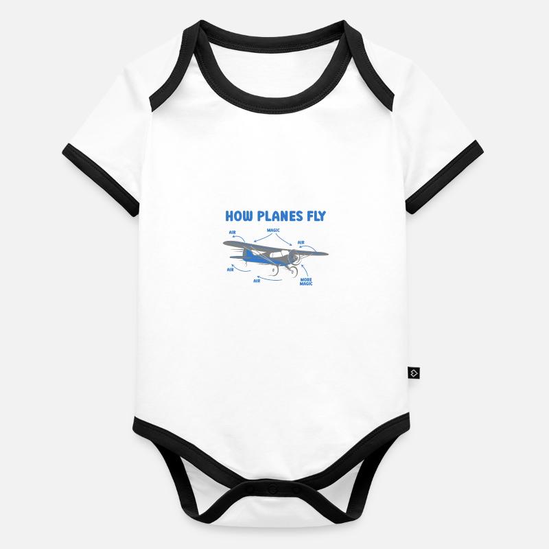 How Planes Fly Funny Science Baby Bio-Kurzarm-Kontrastbody