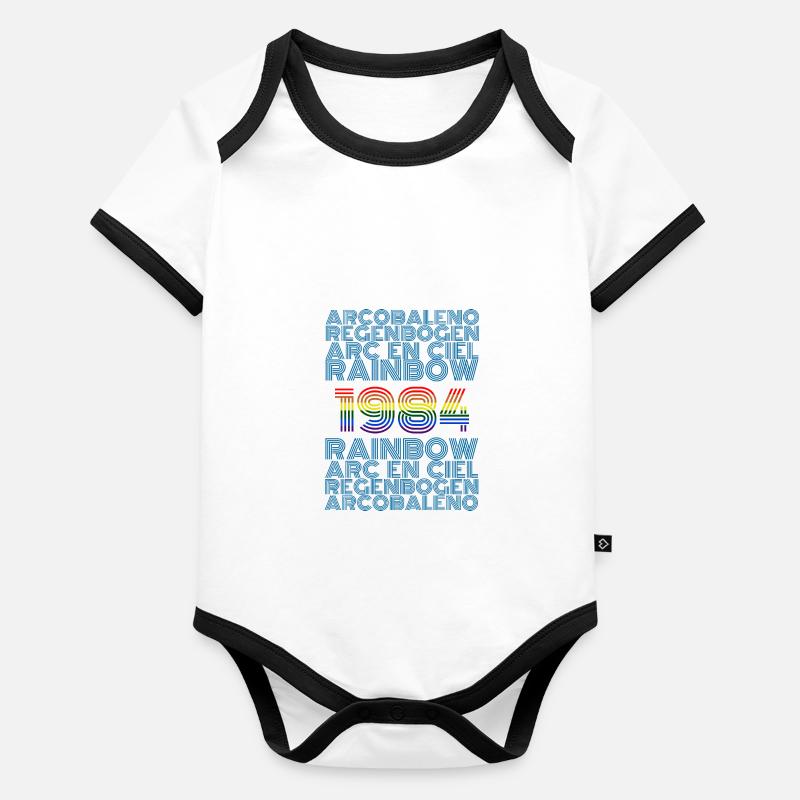 Rainbow 1984 Baby Bio-Kurzarm-Kontrastbody