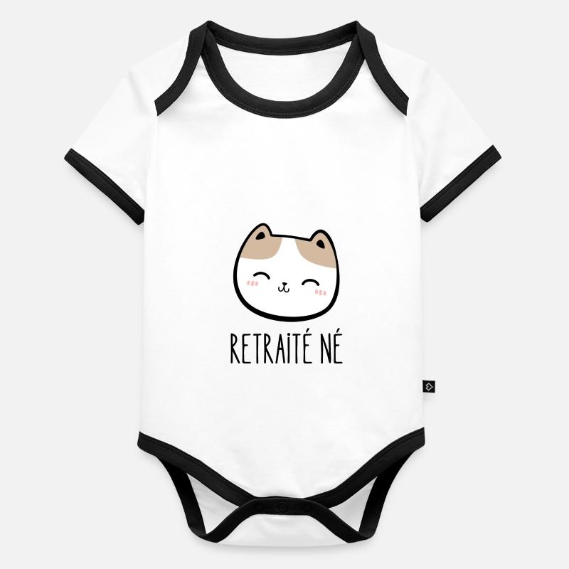 retraité né Body Bébé bio contrasté manches courtes