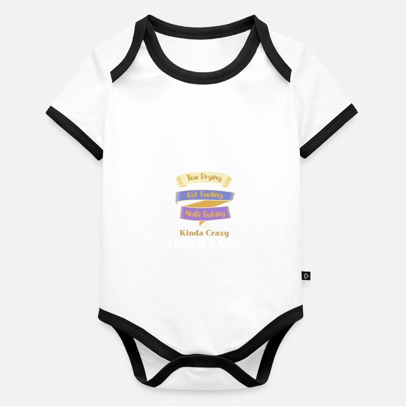 Cafeteria Mitarbeiterin Lunch Lady Kantine Baby Bio-Kurzarm-Kontrastbody