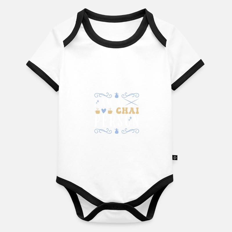 Chai Latte Tea Organic Baby Contrasting Bodysuit