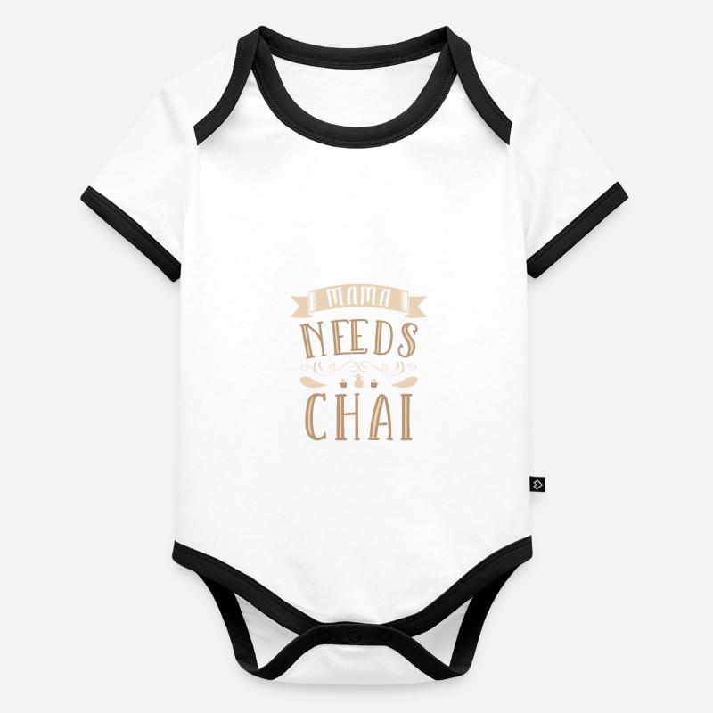 Chai Latte Tee trinken Teetrinker Baby Bio-Kurzarm-Kontrastbody