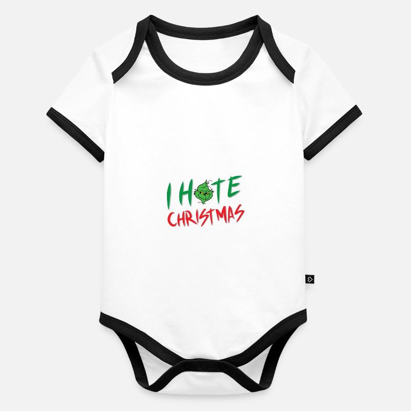 Je déteste le spoilsport de Noël vert Body Bébé bio contrasté manches courtes