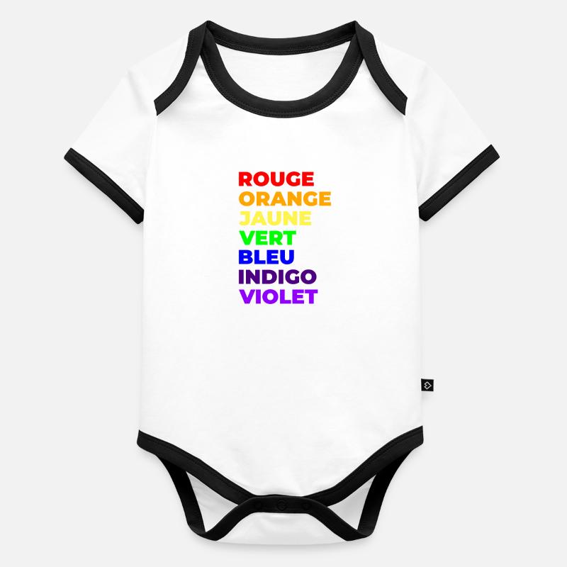 Couleurs de l'arc en ciel Body Bébé bio contrasté manches courtes