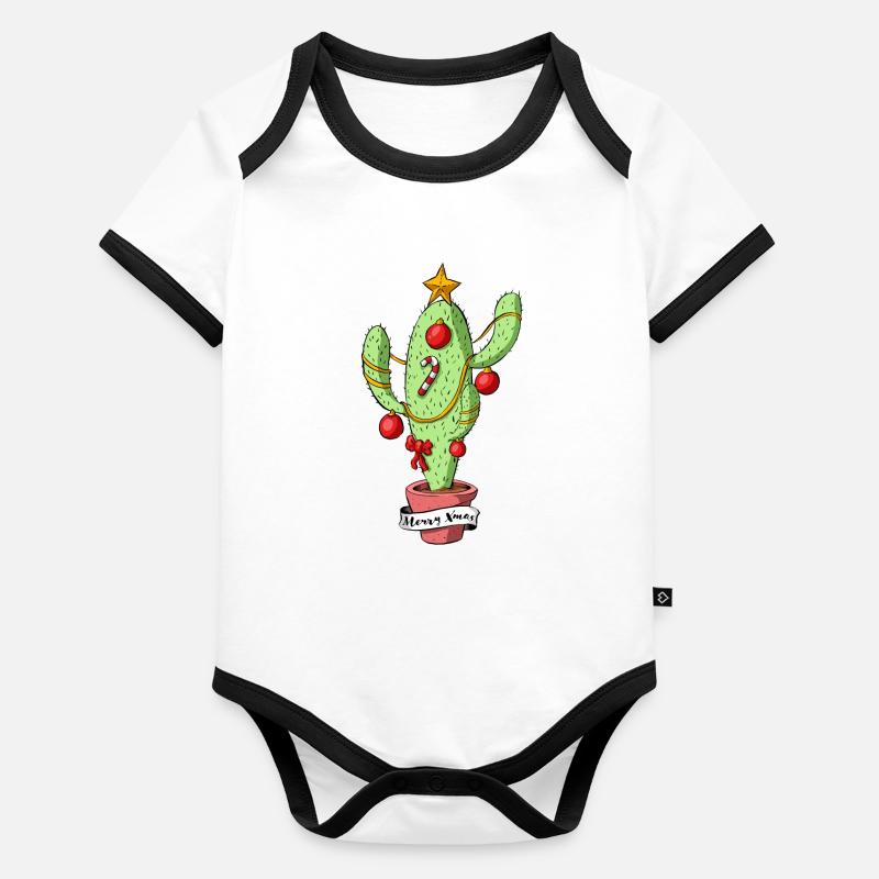 Christmas tree Organic Baby Contrasting Bodysuit