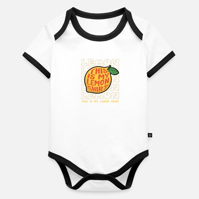 Limonade aux agrumes Citron d'été tropical Body Bébé bio contrasté manches courtes