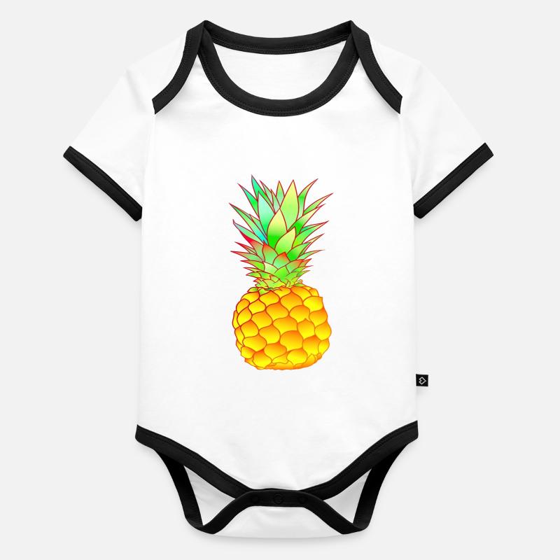 ananas tropical coloré Body Bébé bio contrasté manches courtes