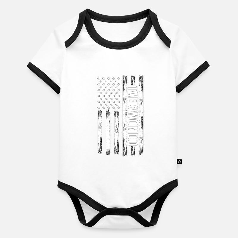 Taekwondo Body Bébé bio contrasté manches courtes