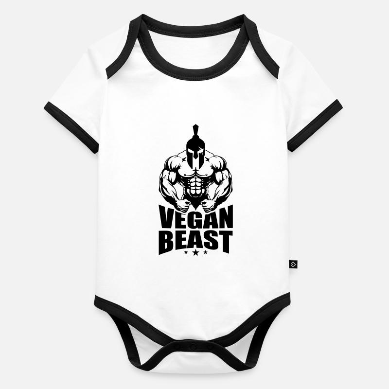 Bête végétalienne spartiate Body Bébé bio contrasté manches courtes