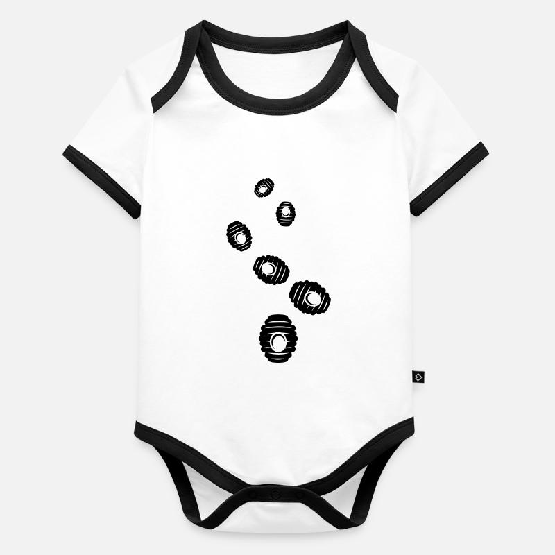Abeille Icon miel Body Bébé bio contrasté manches courtes