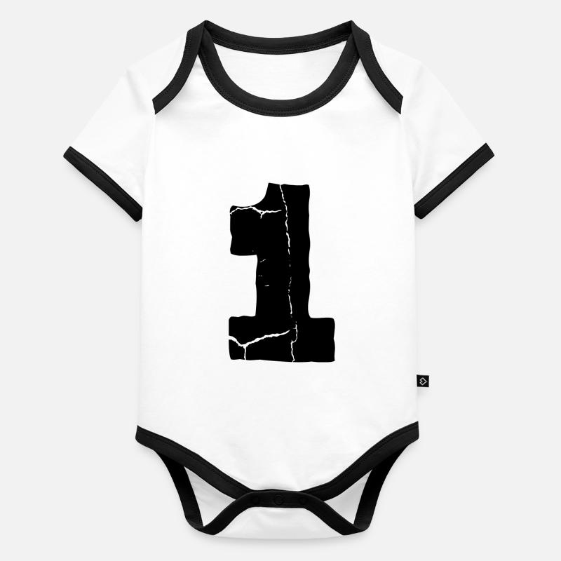 Maillot à 1 numéro Body Bébé bio contrasté manches courtes