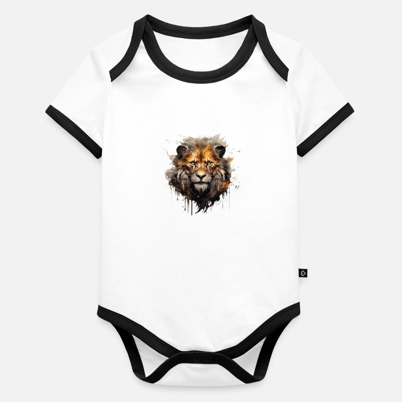 Lion Head Organic Baby Contrasting Bodysuit