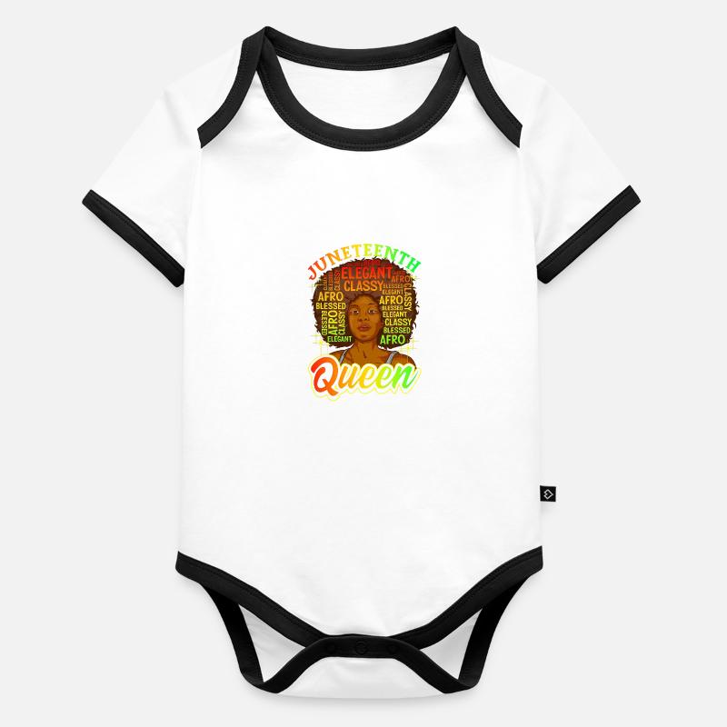 Juneteenth Cadeau de fierté de la Journée de l’histoire des Noirs Body Bébé bio contrasté manches courtes