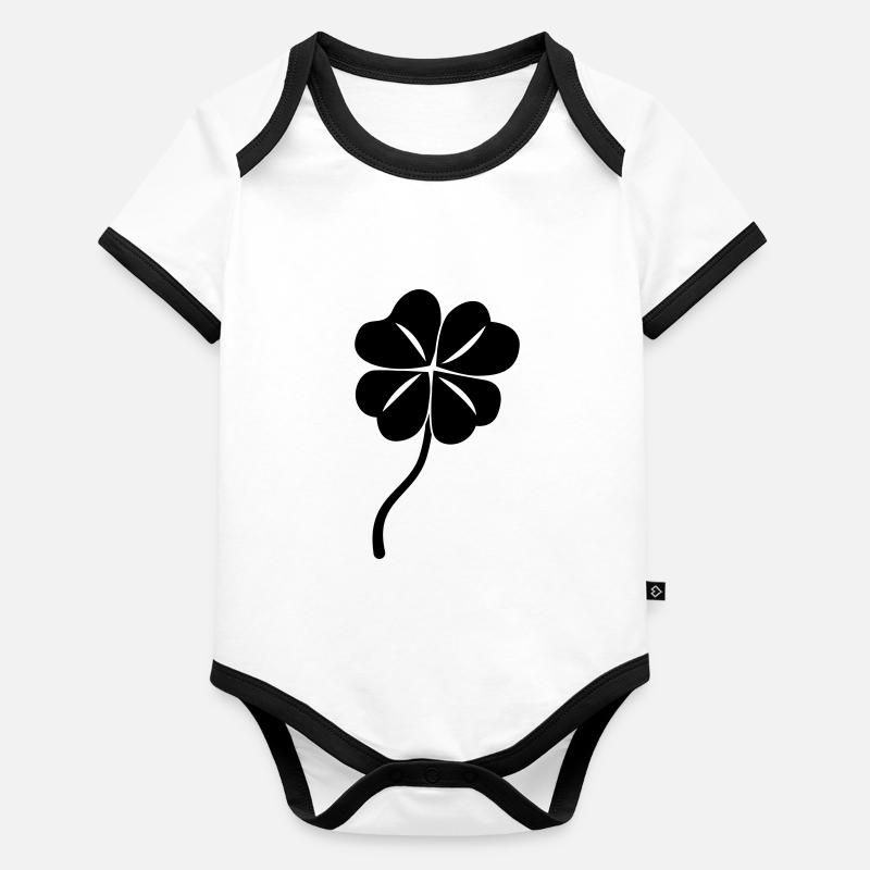 La chance de Cloverleaf Body Bébé bio contrasté manches courtes
