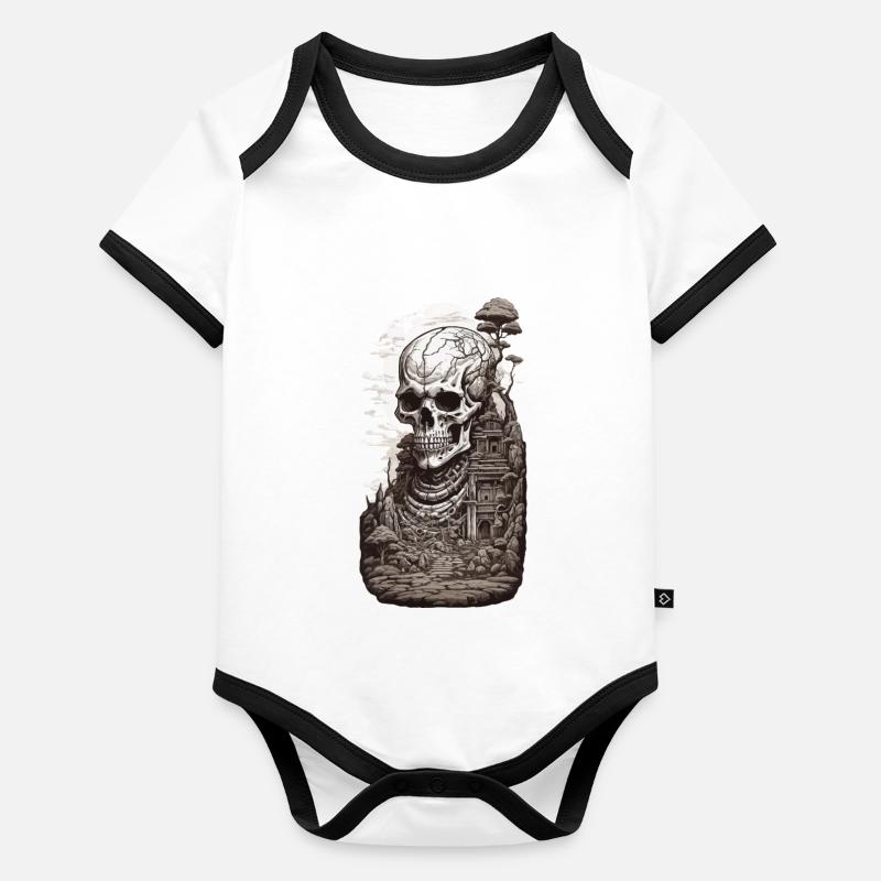 Occulte & Steampunk Conception esthétique du squelette géant Body Bébé bio contrasté manches courtes