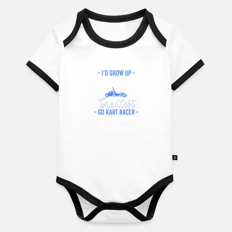 Kart Track Racing Racer Organic Baby Contrasting Bodysuit