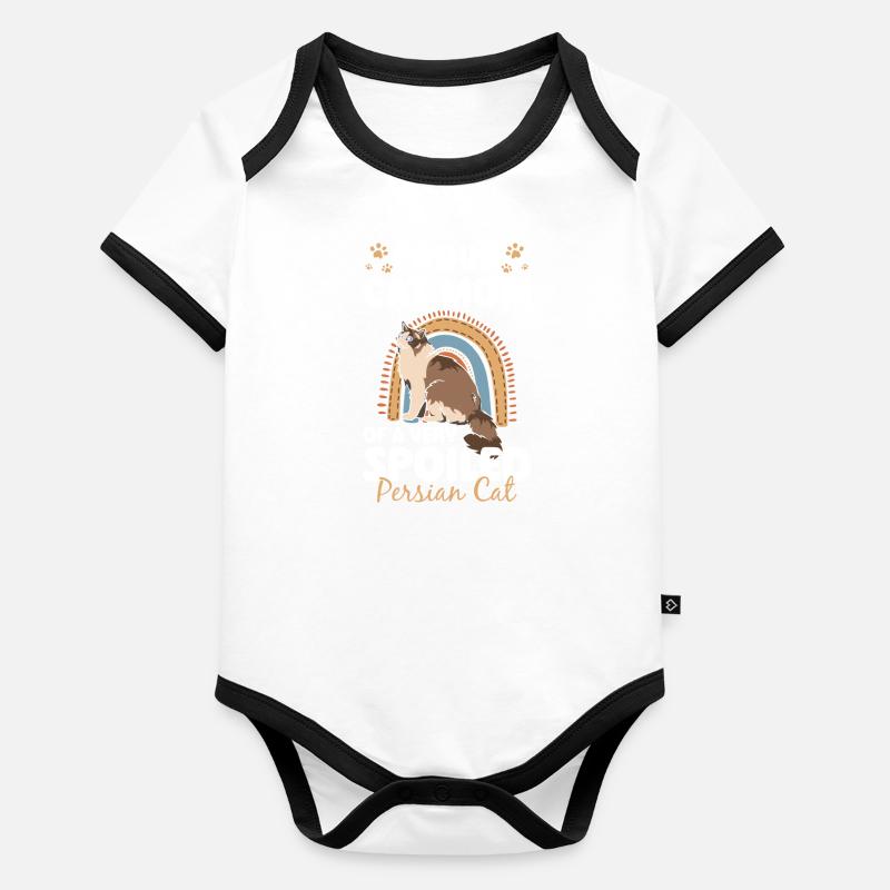 Perser Katze Katzendame Katzenfreund Pfote Baby Bio-Kurzarm-Kontrastbody