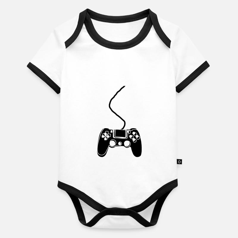 Console de jeux Body Bébé bio contrasté manches courtes