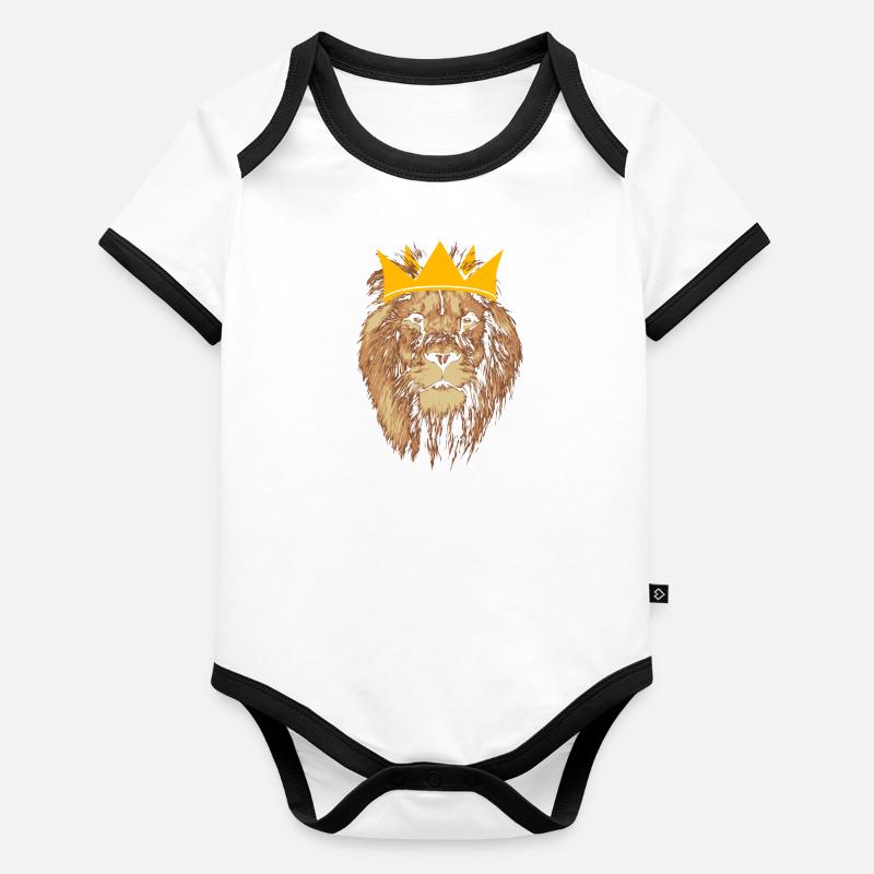 Roi Noir Body Bébé bio contrasté manches courtes