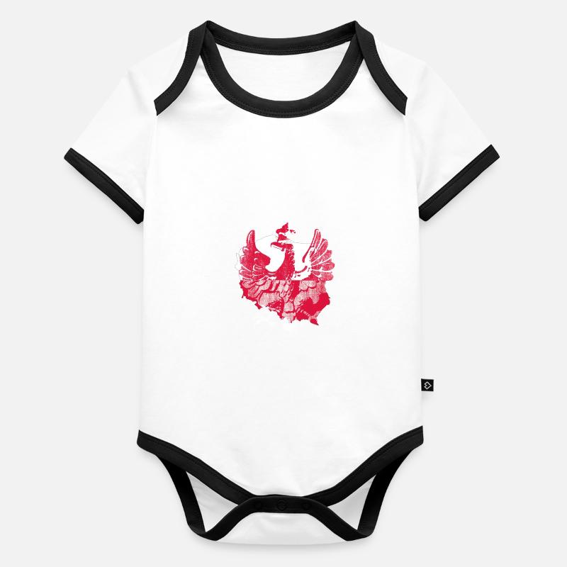 Poland Polish Eagle Flag Organic Baby Contrasting Bodysuit
