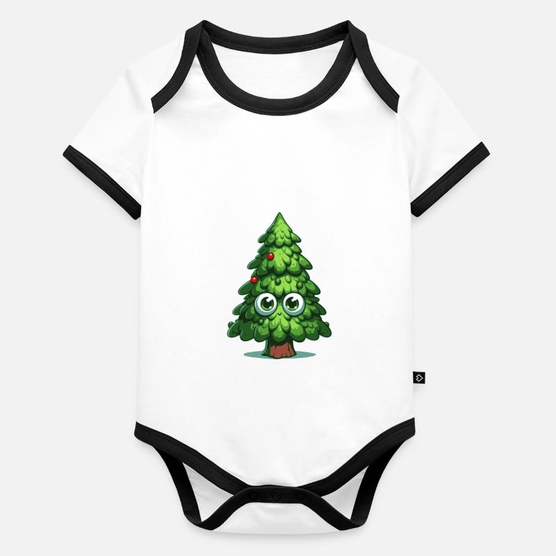 Christmas tree Organic Baby Contrasting Bodysuit