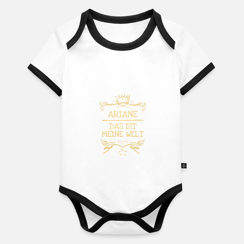 Mädchenname Ariane Baby Bio-Kurzarm-Kontrastbody