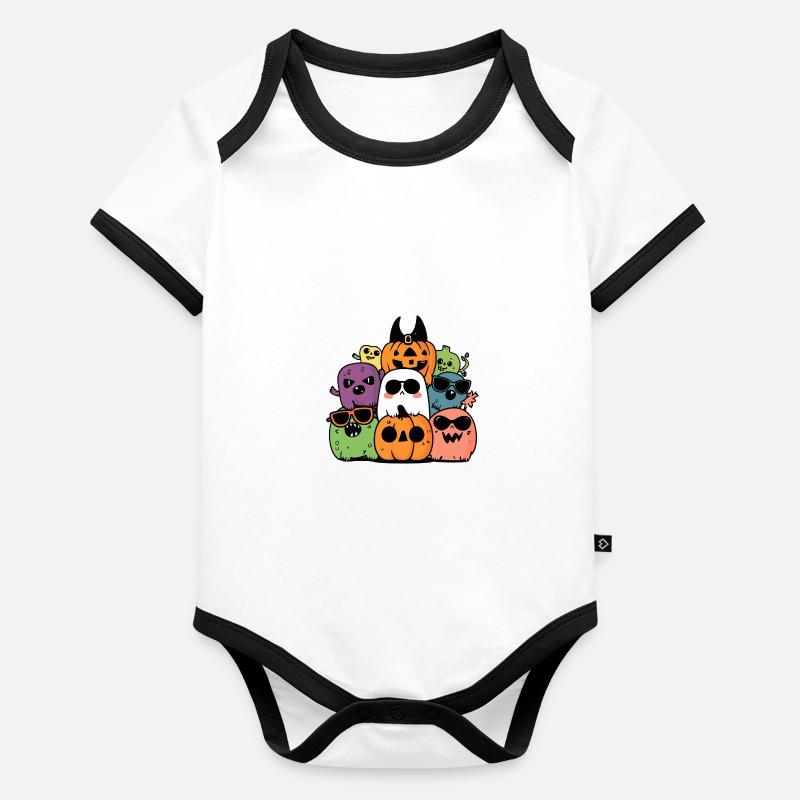 Halloween Party Figures Cool Organic Baby Contrasting Bodysuit