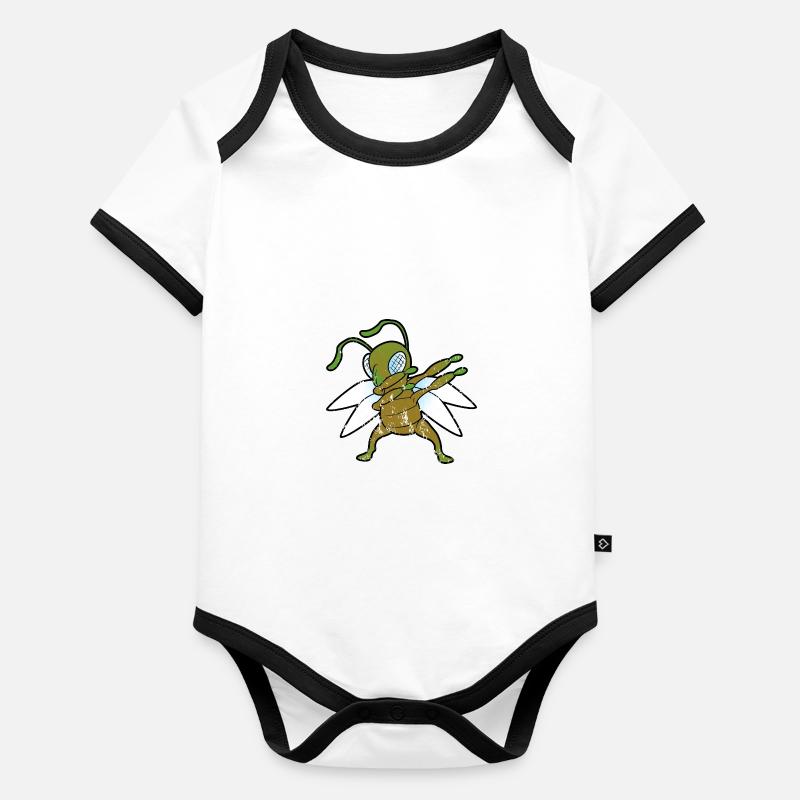 Sauterelle Dabbing Dab style vintage grunge Body Bébé bio contrasté manches courtes