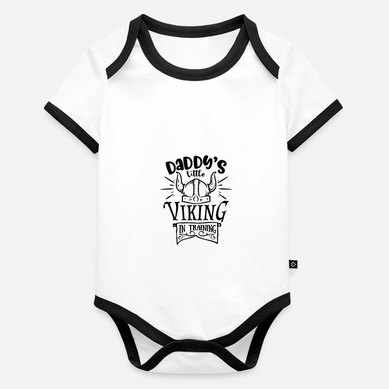 Papa’s Little Viking - Bébé Enfant Moyen Âge Body Bébé bio contrasté manches courtes