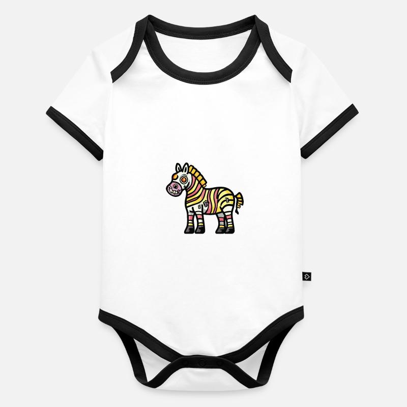 Zebra Halloween Comic Zombie Baby Bio-Kurzarm-Kontrastbody