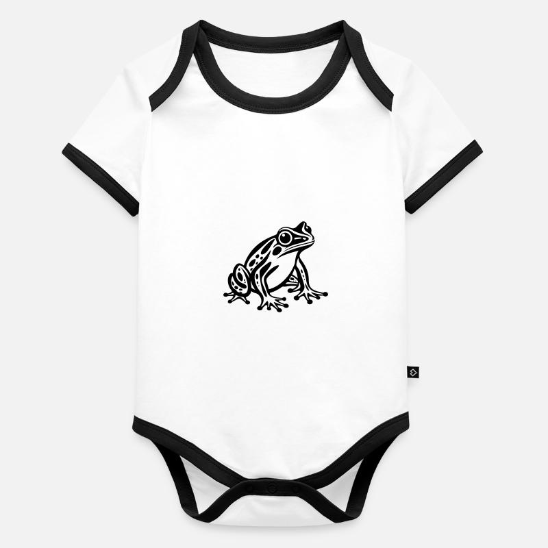 Grenouille Body Bébé bio contrasté manches courtes