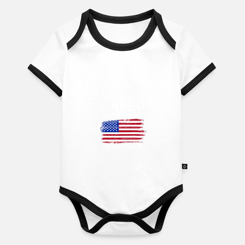 J’ai besoin de quelque chose que vous prouvez Drapeau occidental Body Bébé bio contrasté manches courtes