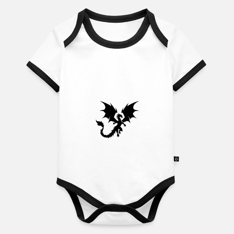 Large flying dragon with huge wings Organic Baby Contrasting Bodysuit