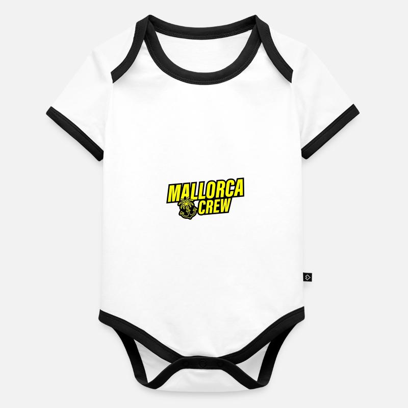 Mallorca Crew Anker Palme Herz Liebe Baby Bio-Kurzarm-Kontrastbody