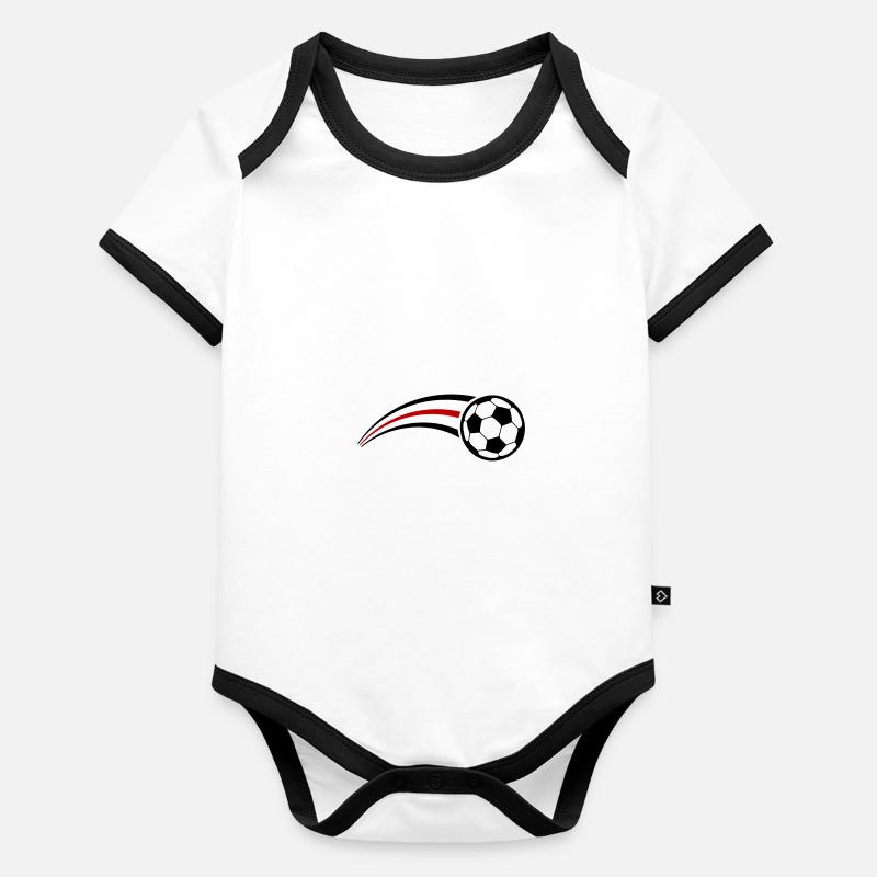 Queue de symbole de football Body Bébé bio contrasté manches courtes
