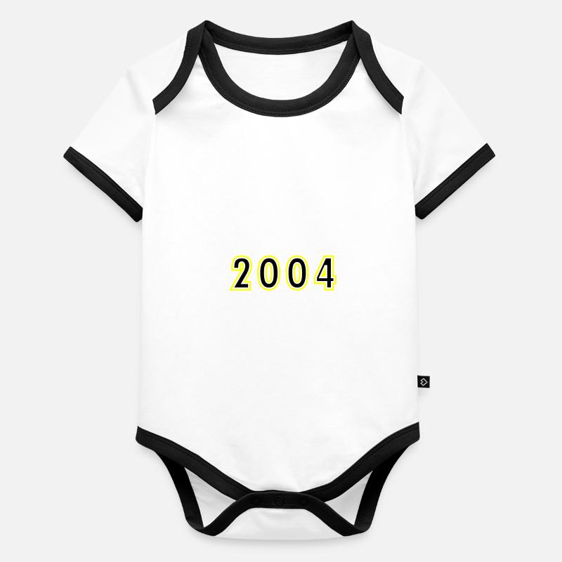 2004 Année Anniversaire Body Bébé bio contrasté manches courtes